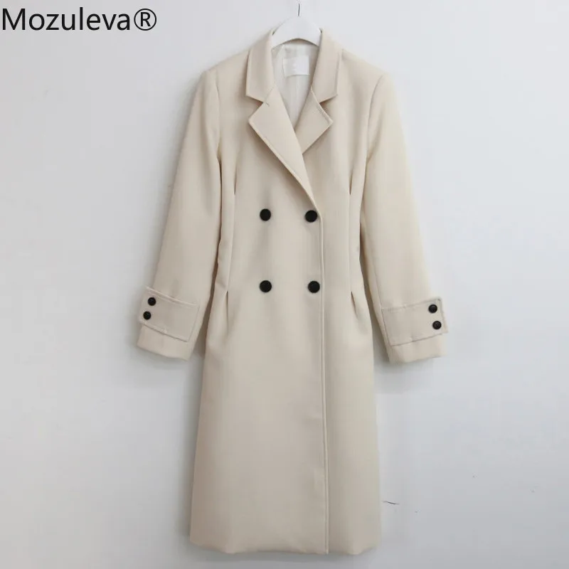 Женское двубортное пальто с отложным воротником зима 2019 | Женская одежда