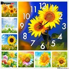 Полноформатная алмазная живопись Dpsprue, вышивка крестиком с часовым механизмом, мозаика 5D сделай сам, квадратная, круглая, с подсолнухом, 3d вышивка, подарок HG23