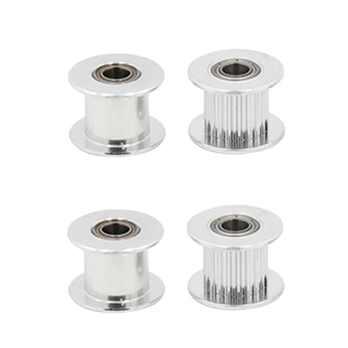

50Pcs Aluminum GT2 10mm Width 20 Tooth Teeth/Smooth 2GT Timing Idler Pulley Pully Double Bearing For 3D Printer Bore=5mm