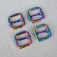 10 pieces 20mm colourful metal slider tri glide buckle use for bag strap clasp handbag web belt adjust round diy leather