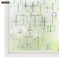 200cm length static cling glass film cross pattern semitransparent decorative privacy protection uv proof frosted window foil