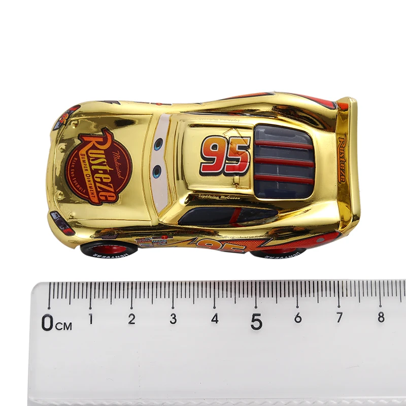 

Di Likado Disney Pixar Racing 2 3 Golden Thunder McQueen 1:55 Alloy Car Storm Ramirez Children's Birthday Christmas Gift
