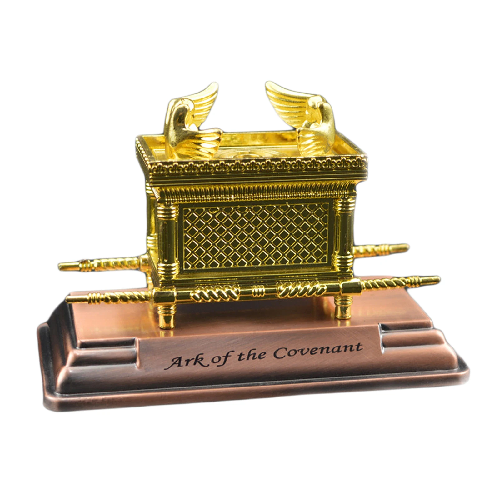 

Small The Ark of the Covenant Replica Statue 4.41" Gold Plated Table Top Jewish Holy Land Testimony Judaica Israel Souvenir Gift