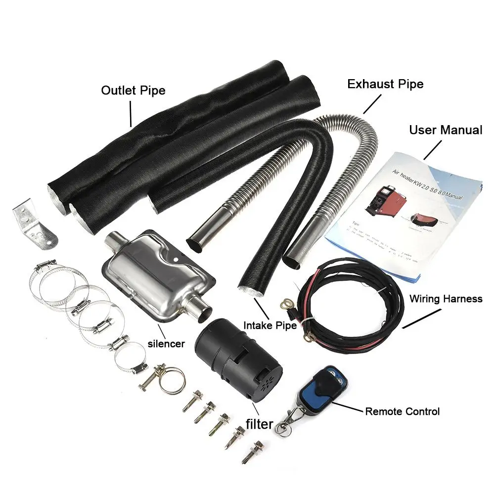 

12V/24V 5000W LCD Monitor Air Diesels Fuel Heater For Car Truck Bus With Remote Control Adjustable Temperature