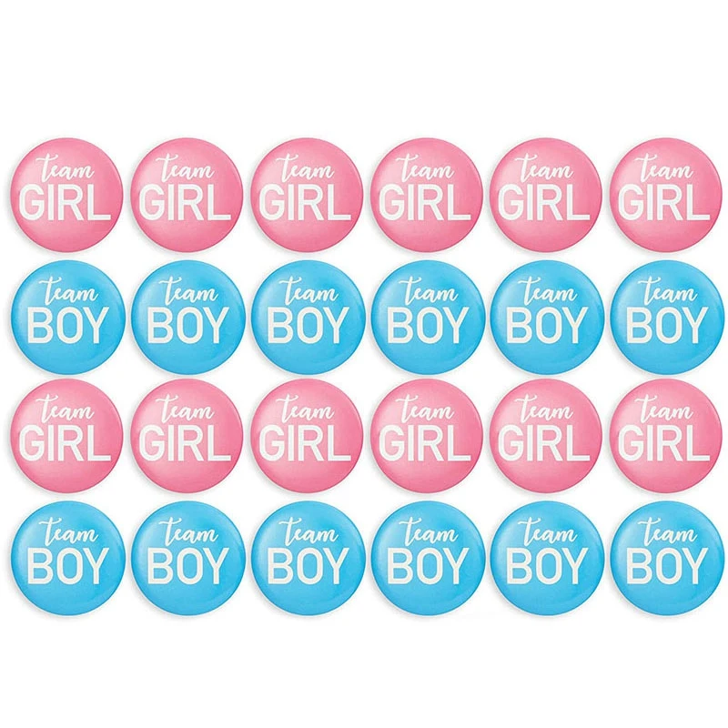 

Gender Reveal Button Pin-24 Pieces Pin Up Badge Accessories for Girls or Team Boys,Baby Shower Supplies,Party Favorites