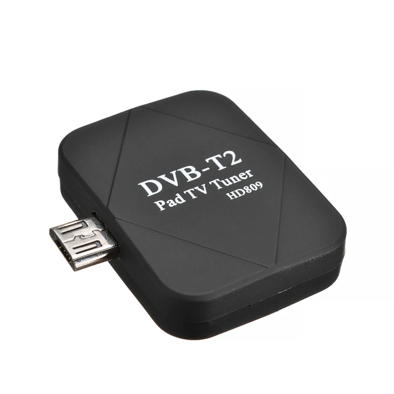 Мини микро USB тюнер ТВ приемник с антенной DVB T2 Dongle цифровой для телефона