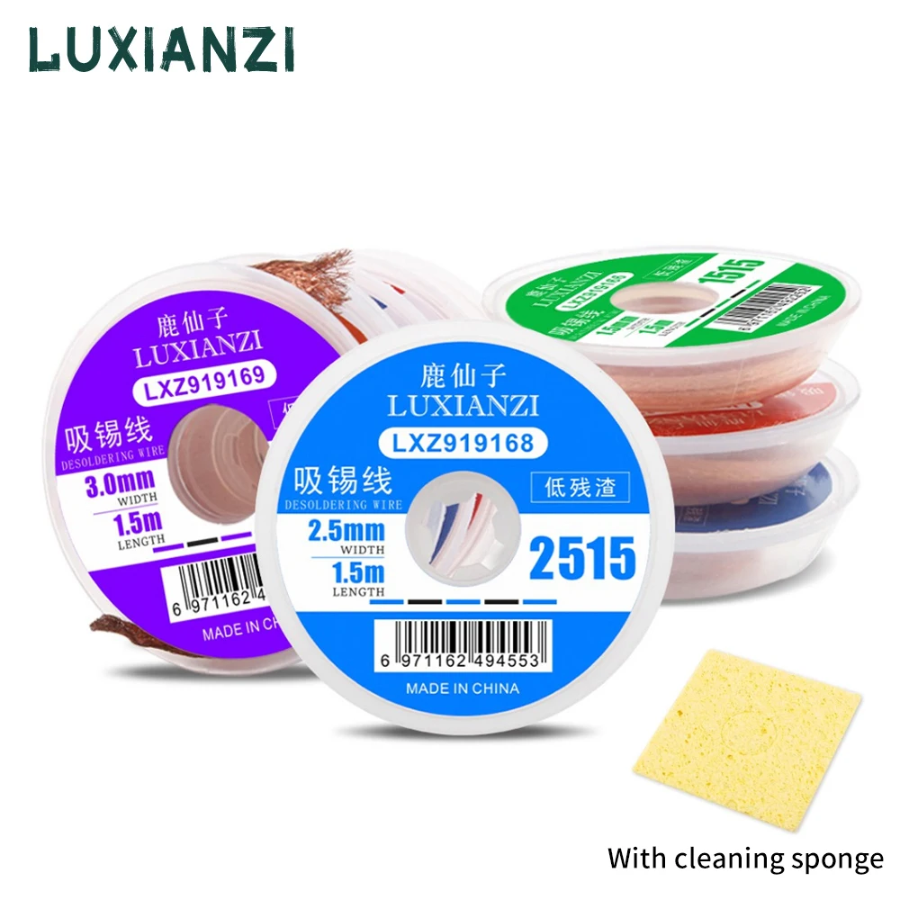 

LUXIANZI 1PC Welding Wires Desoldering Braid For BGA chip Repair Tool Flux Soldering 1.5/2/2.5/3/3.5mm Solder Remover Wick Wire