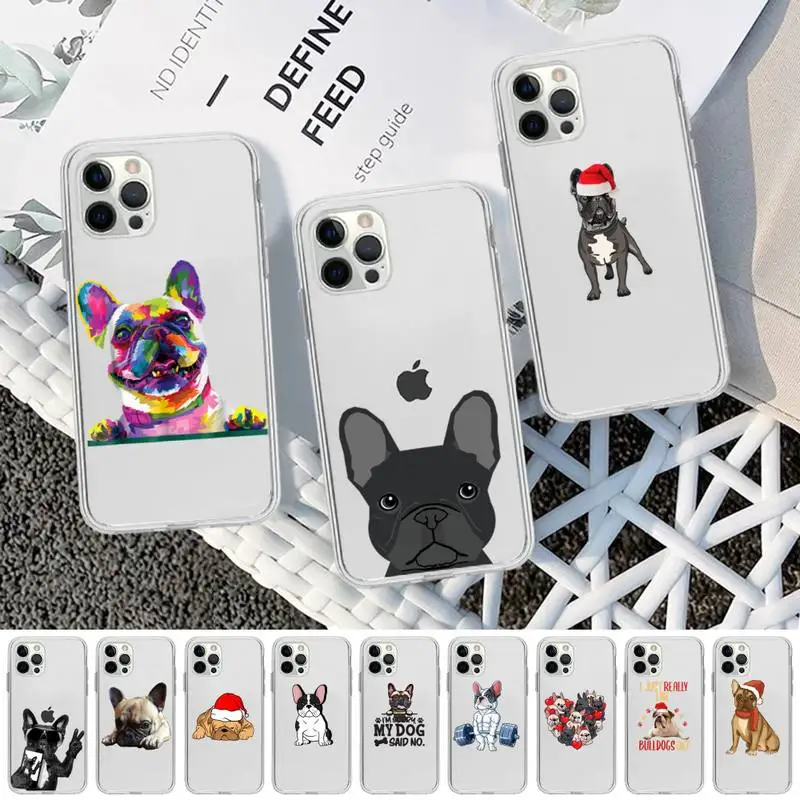 

Pug Dog French Bulldog Phone Case for iPhone 13 12 mini 11 pro Xs max Xr X 8 7 6 6s Plus 5s cover