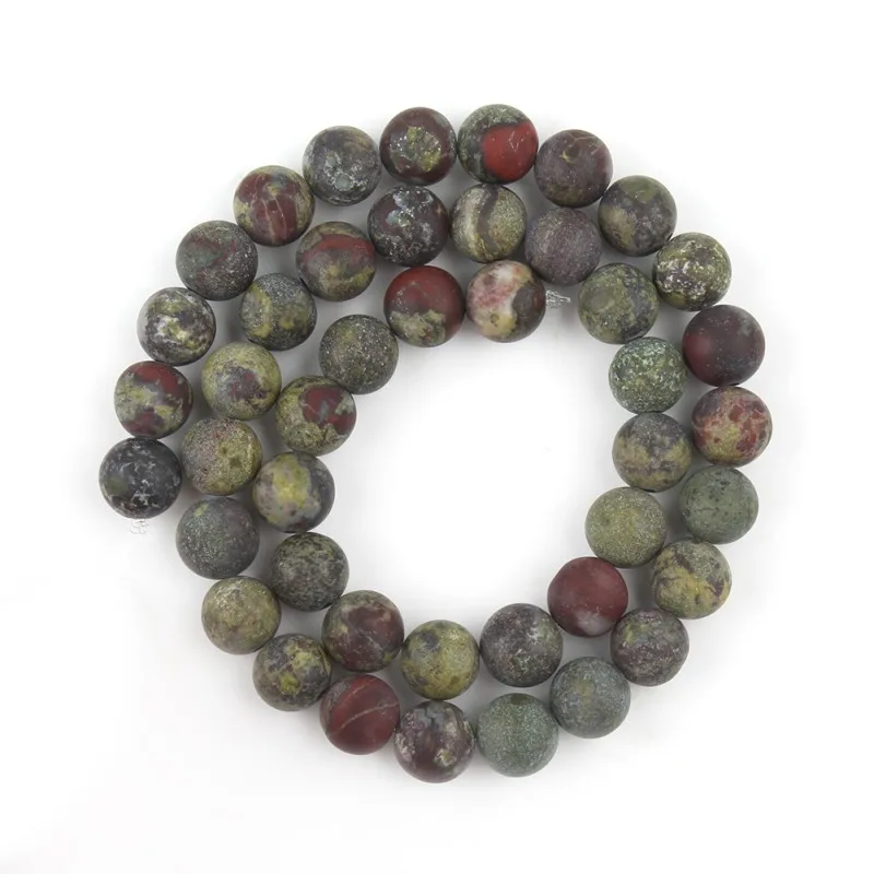 Dull Polish Matte Dragon Blood Stone Beads Round Loose Spacer for Jewelry Making DIY Charm Bracelet Necklace 15 inch | Украшения и