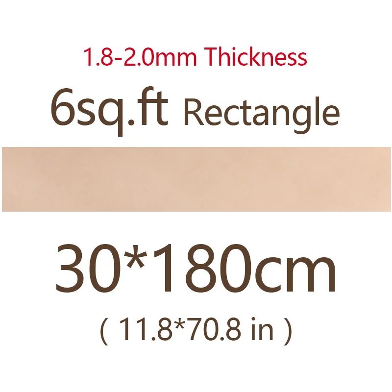 1.8-2.0mm 30x180cm Натуральная кожа растительного дубления материал, настоящая Толстая Натуральная Воловья кожа Коричневая кожа для бумажника пояса обувь Изготовление DIY ремесло Шитье - Цвет: 1.8-2.0mm 30x180cm