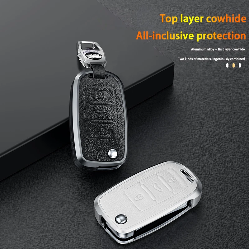 

Zinc Alloy Metal Car Flip Key Fob Case Cover For VW Volkswagen Golf Bora Jetta Scirocco Tiguan Polo Skoda Octavia Superb
