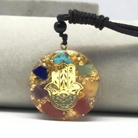 hand of fatifa orgonite necklace energy stone chakra pendant healing reiki yoga meditation jewelry gift