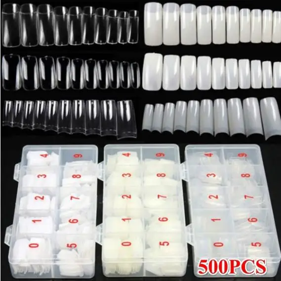 500 шт./компл. накладные ногти для французского маникюра искусственные половинный