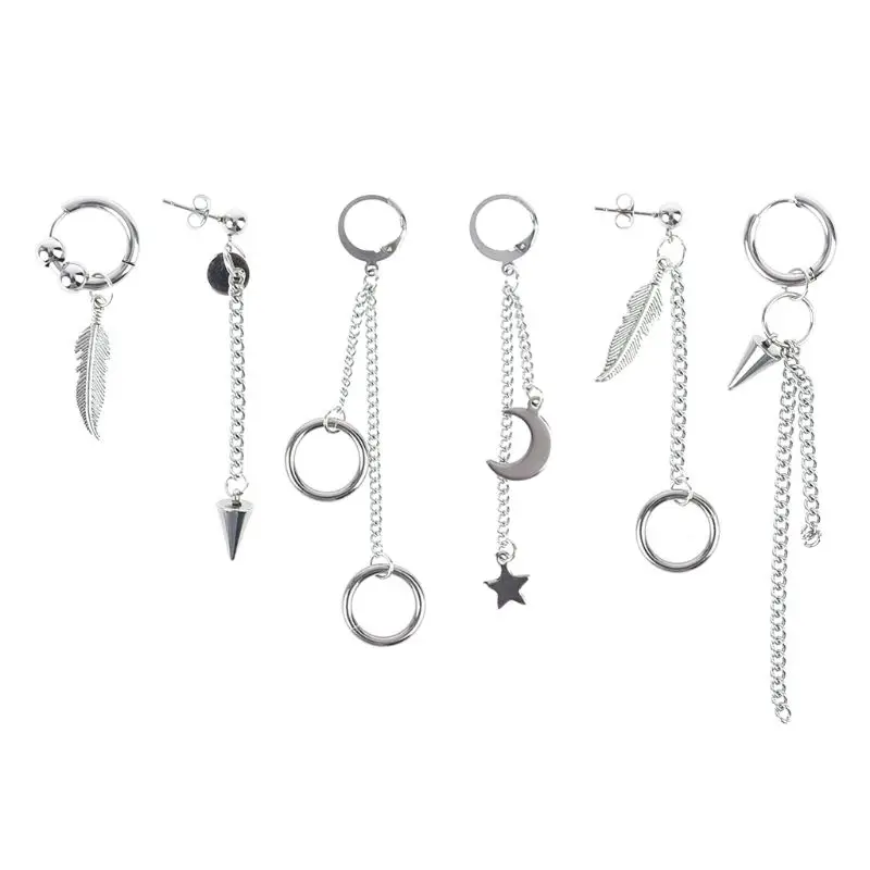 

Fashion Women Men Ear Stud Punk Tassel Pendant Earrings Party Wedding Accessories