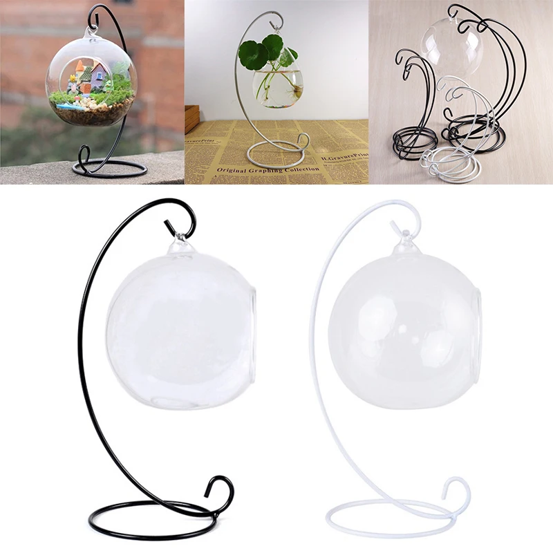 

Display Stand Ornament, 1 Pack Iron Hanging Stand Holder Rack for Hanging Glass Globe Air Plant Terrarium, Witch Ball and House