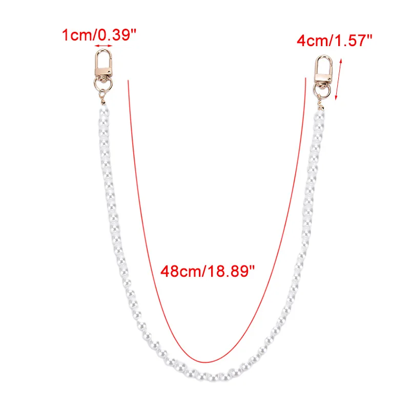

Women Cute Pear Pant Chain Belt Trendy Jewelry Female Jeans Pearl Chain For Pants Ring Clip Keyring Fashion