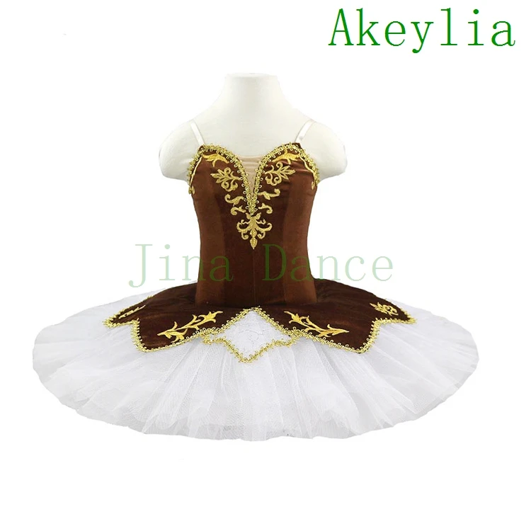 Бордовая Золотая профессиональная балетная пачка для девочек классические