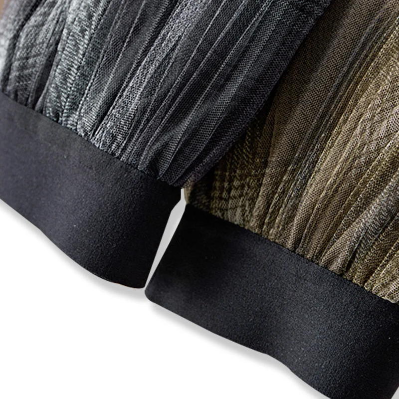 

Qooth Classic Mesh Color Gradient Skirt New Spring Autumn High Waist Elegant Pleated Skirt Fluffy Fairy A-line Mesh Skirt QT562