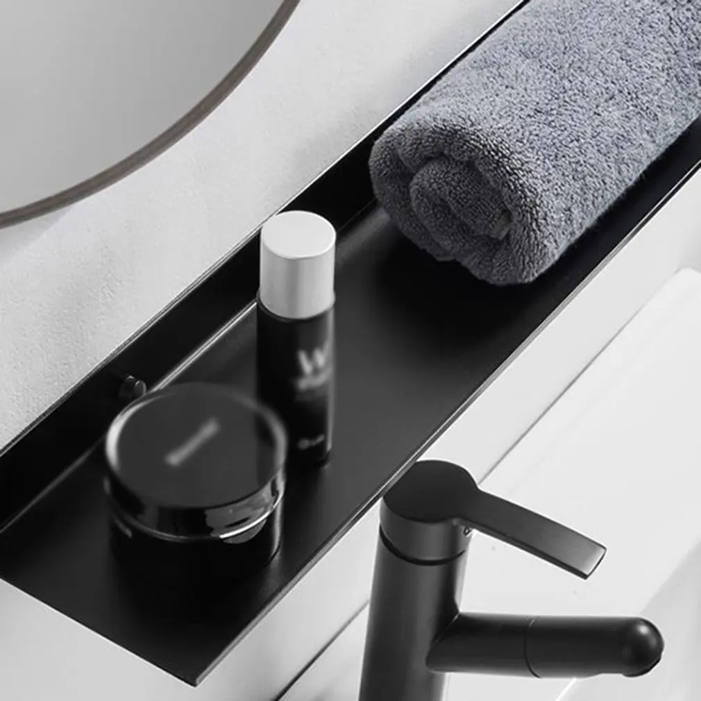 

Space Aluminum Punch-free Bathroom Shelf Storage Rack Toilet Storage Rack Towel Anti-rust Shelf Multifunctional Use