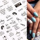 Наклейки-Слайдеры для ногтей с надписью Love, 12 шт., стикеры изображений для девушек, самоклеящиеся буквы, 3D слайдер, цветочный лист