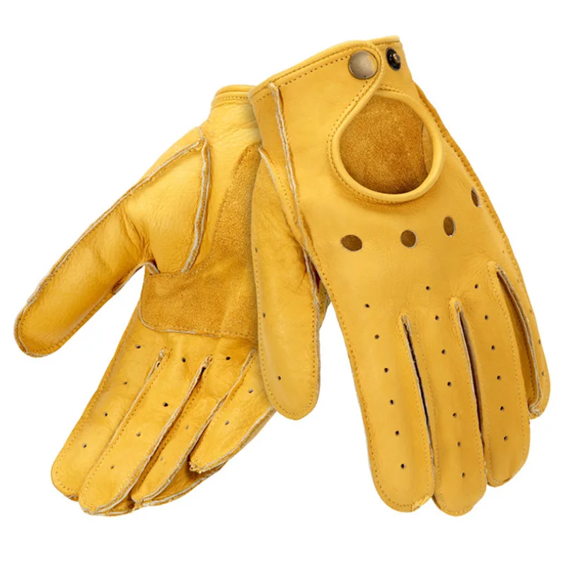 Motorcycle Gloves Goatskin Leather Moto Summer Breathable Motorbike Riding Full Half Finger Guantes | Спорт и развлечения