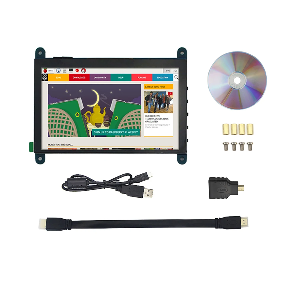 

CAMEIDO R35 5 inch Raspberry Pi 4 Touch Screen 800x480 Capacitive LCD Display Holder for PC Lapto for Raspberry Pi 4B/3B+/3B