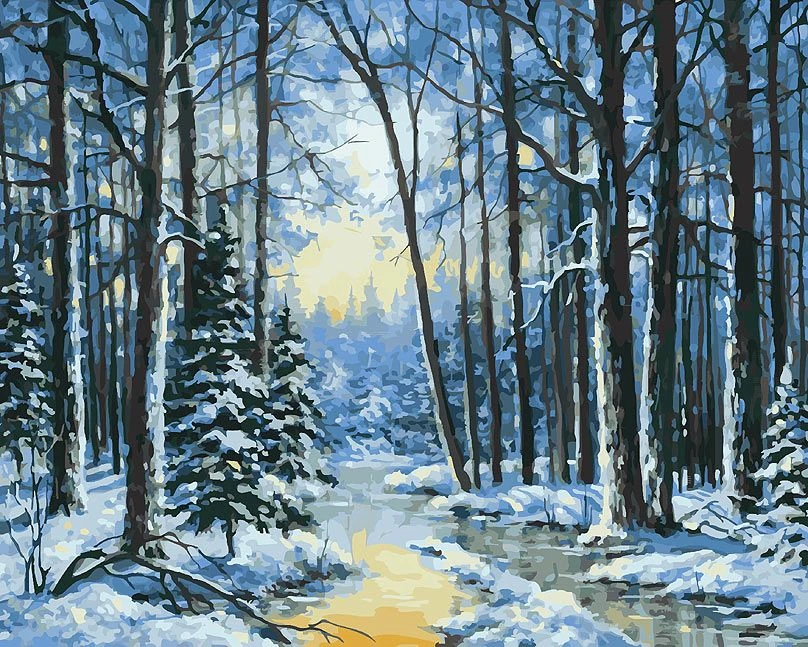 HUACAN картина по номерам Снежный дом пейзаж Ручная роспись наборы для рисования холст DIY картины маслом по номерам зимний домашний Декор подарок - Цвет: SZHC295