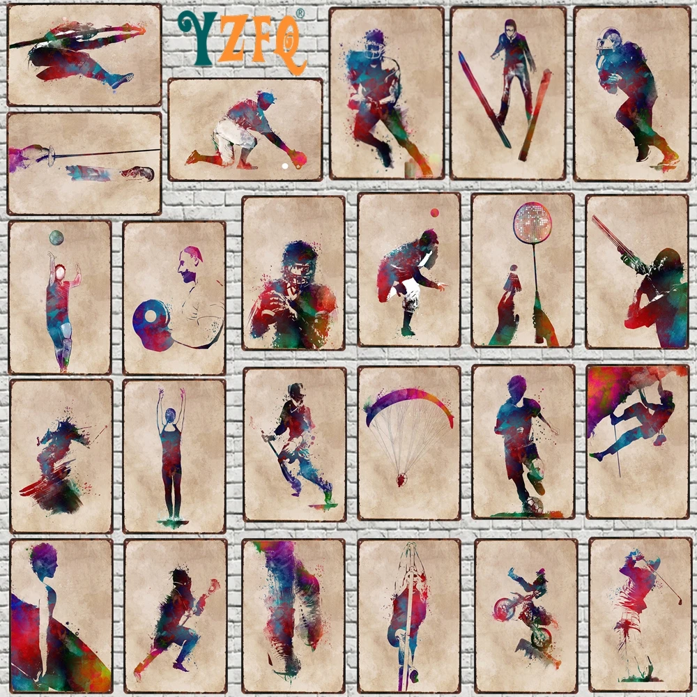 

Жестяная вывеска для занятий спортом, Постер под старину для гостиной, стены, бара, кофейни, семейного декоративного искусства, 30x20 см, DU-7935A