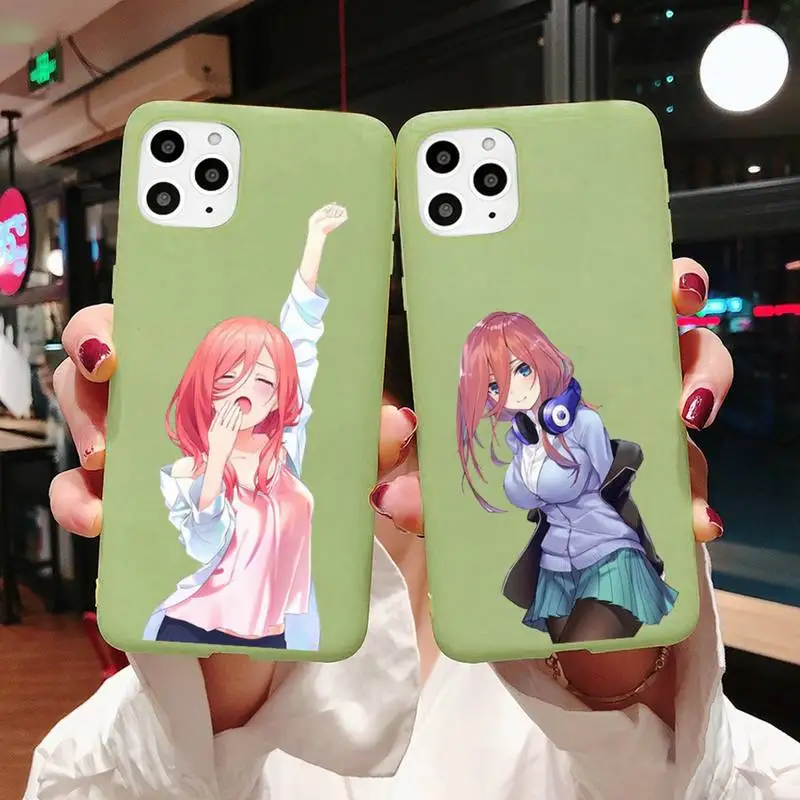

The Quintessential Quintuplets anime Phone Case Candy Color for iPhone 6 7 8 11 12 s mini pro X XS XR MAX Plus