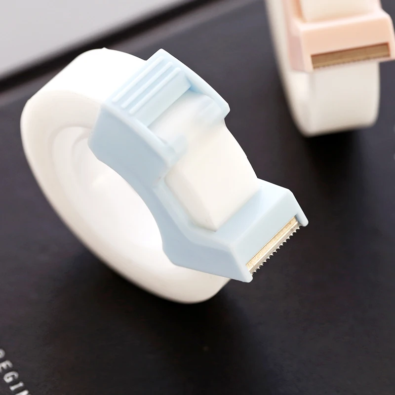 Kawaii Прозрачная Клейкая Лента Диспенсер резак синий/розовый студент записываемая