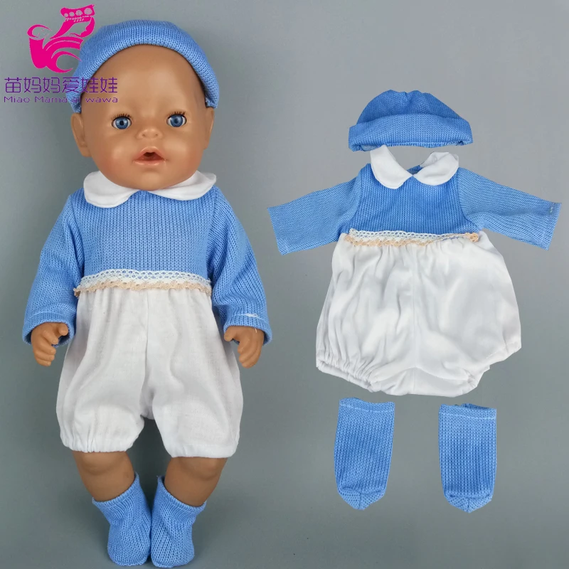 Doll Clothes 43cm Baby Boy Sweater Hat Scarf Pants for 40 Cm Winter Warm Set | Игрушки и хобби