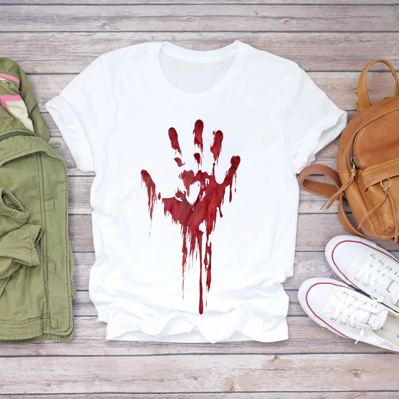 Женские футболки с мультяшным принтом тыквы ведьмы на Хэллоуин осень Осень Топ