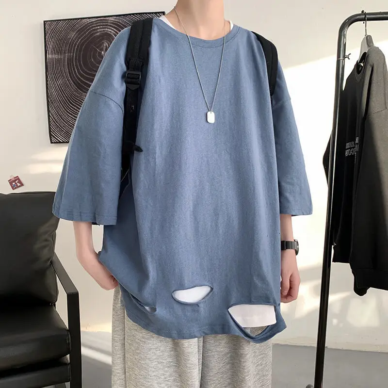 

Men's Casual Oversize T-shirt Man Short Sleeve Fashion Tops 2021 Fashion Korean Streetwear T Shirts Men