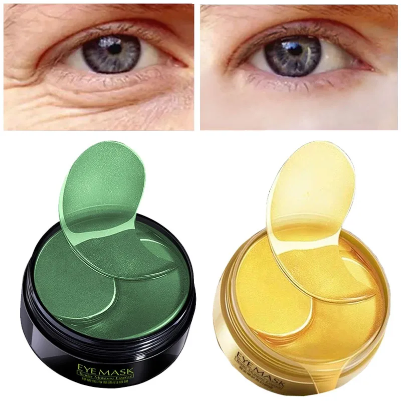 

Collagen Eye Patches 60PCS Gold Green Anti Wrinkles Eyes Mask Dark Circles Bags Ageless Hydrogel Anti-Aging Korean For Patch P