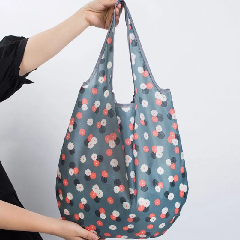 

Foldable Shopping Bag Reusable Polyester Tote Eco Bag Fashion Print Folding Grocery Bags Multi-function High Quality Handbag