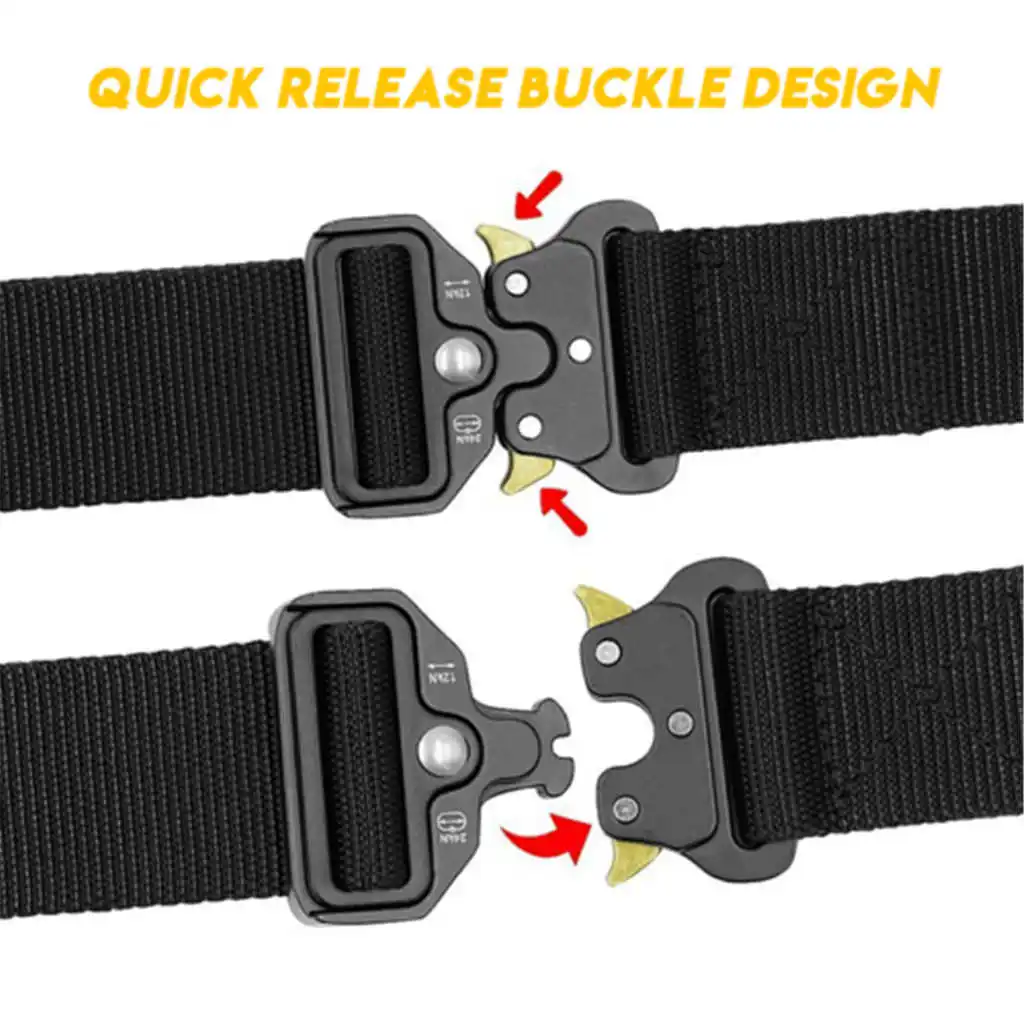 

& Nylon Tactical Belt Belt Men Outdoor Training Belts Black High Quality Easy Unlock Metal Buckle Belt