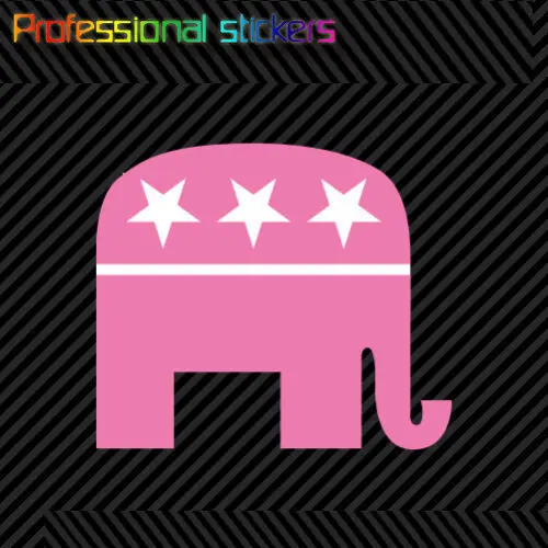 

Pink GOP Republican Elephant Sticker Die Cut Decal Self Adhesive Vinyl Girl Stickers for Car, RV, Laptops, Motorcycles