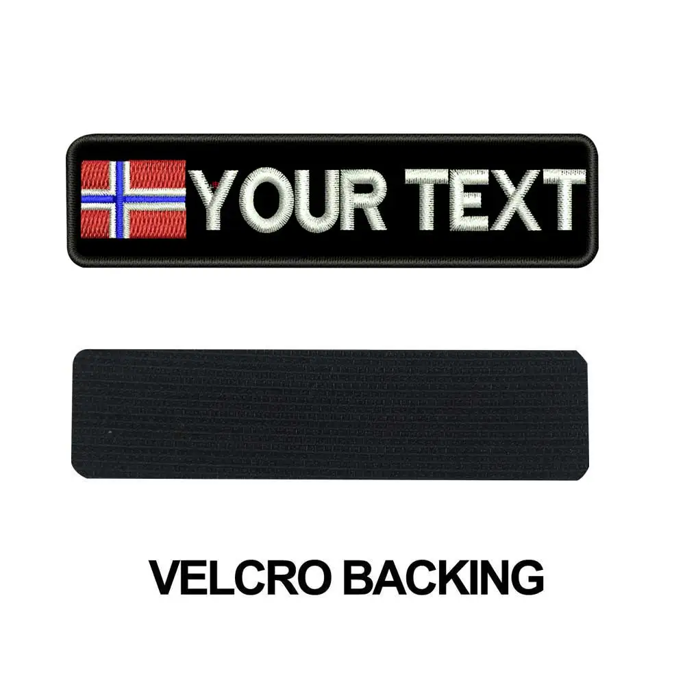 Custom Norway name patches tags personalized iron on hook backing embroidered | Дом и сад