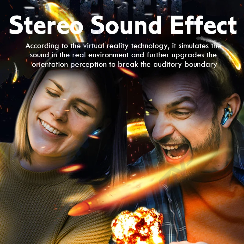 

TWS Bluetooth Earphone Gaming Headsets Stereo Sport Waterproof Wireless Headphone Noise Cancelling Earbuds Gamer With Microphone