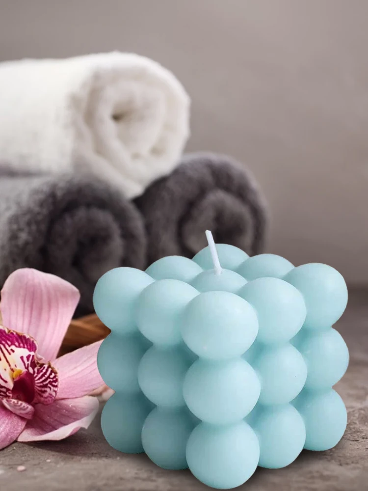 

Aromatherapy Candle Cube Ball Shape Home Candle Decoration Photography Prop 3 Colors/Scents Long Lasting Relax