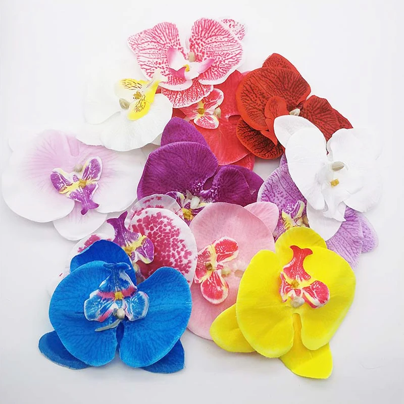 9 см 3D бабочка Орхидея искусственный цветок голова для свадьбы домашний декор