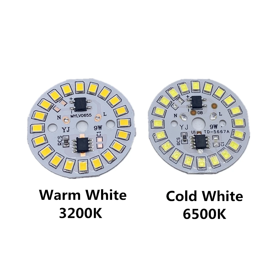 Светодиодная печатная плата SMD2835 с интегрированным IC драйвером 10 шт. 3 Вт 5 7 9 12 15 18