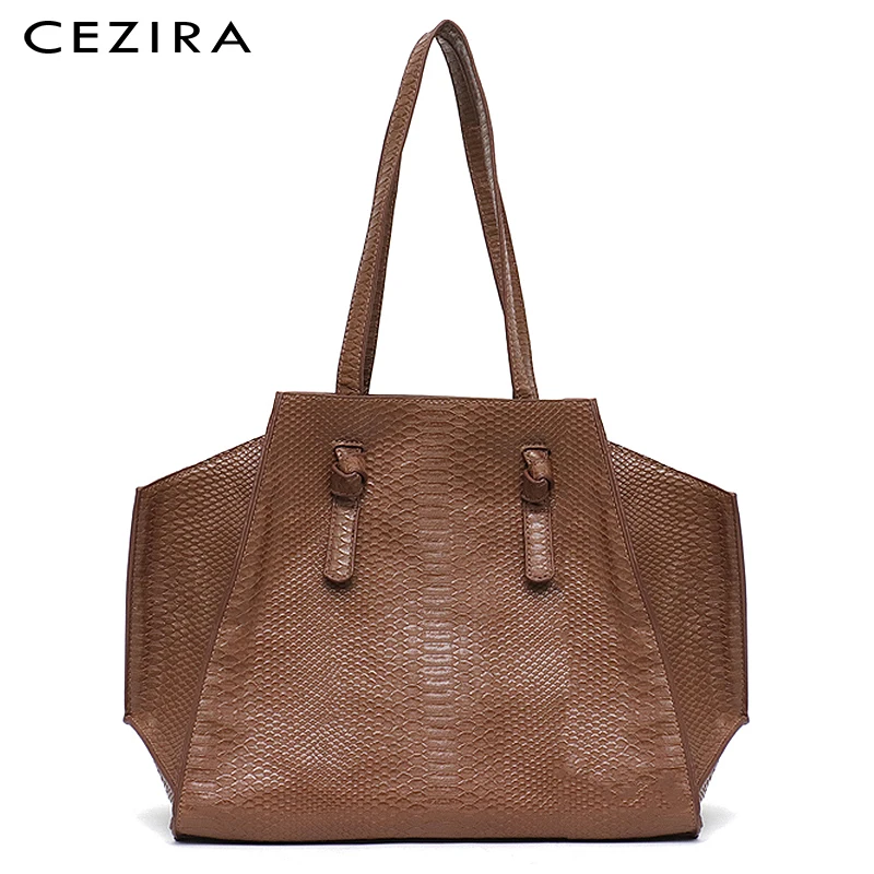 Женская сумка-тоут из искусственной кожи CEZIRA Повседневная сумка на плечо со