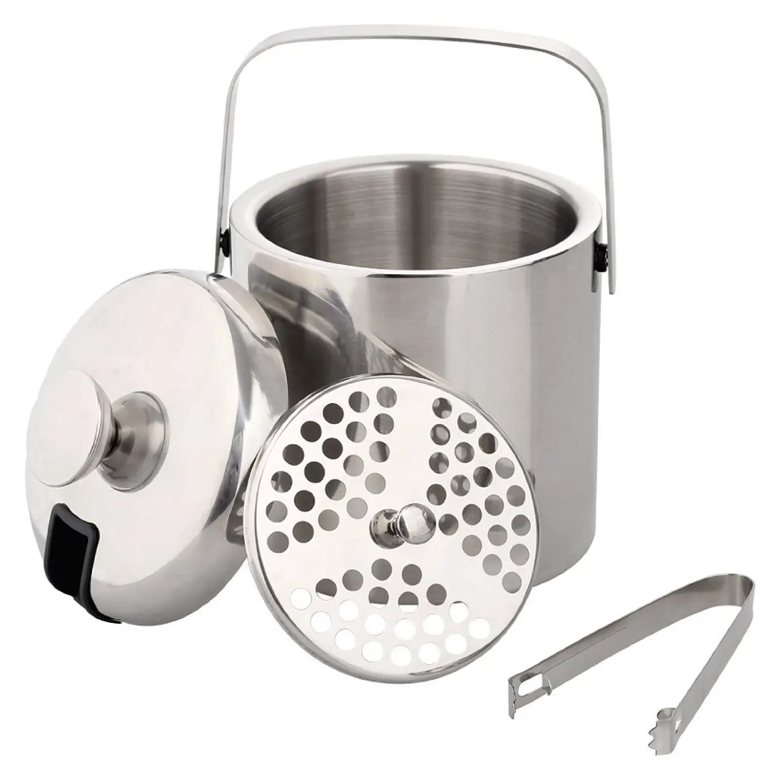 Double Wall Ice Bucket 1.3L 3.2L Stainless steel Ice Cube Co