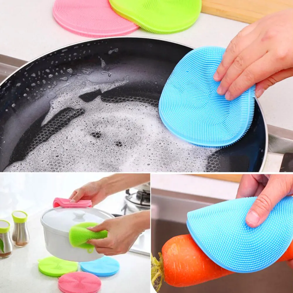 1 шт. Пищевая силиконовая посуда бытовая Антибактериальная чистящая щетка для