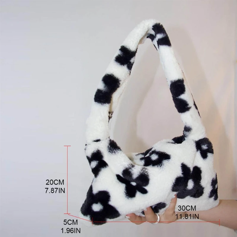 

Fluffy Shoulder Messenger Bag Plush Soft Underarm Shoulder Fashion Casual Soft Women Totes Bags Clutch Bag