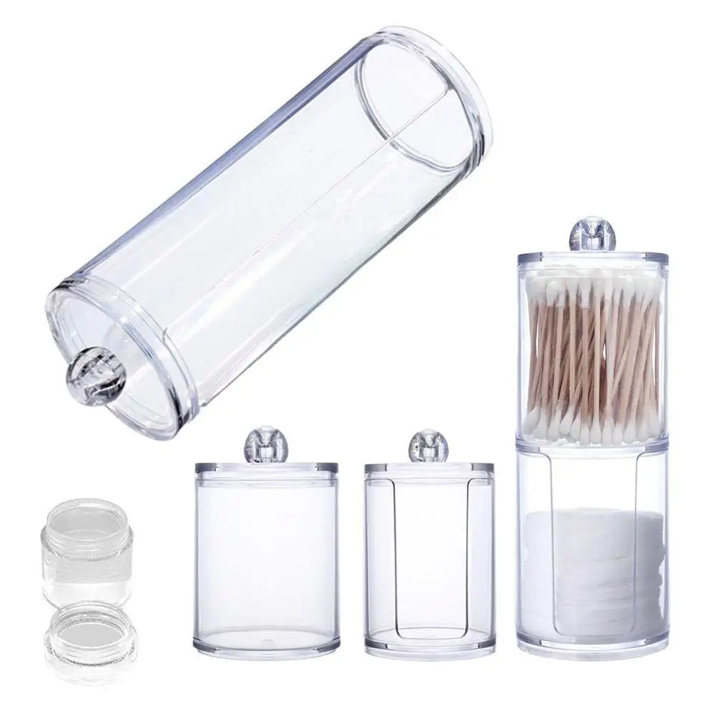 Acrylic Cotton Swab Makeup Organizer Storage Box Portable Container Make Up Jewelry Case Cosmetics | Дом и сад