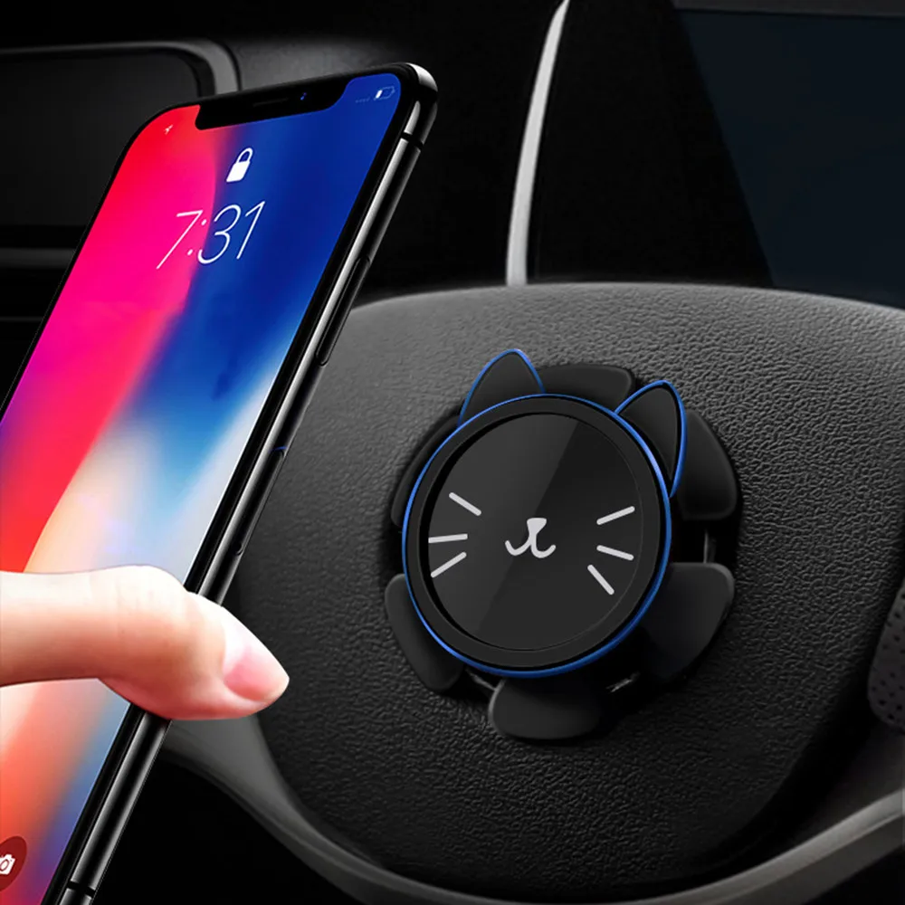 

Magnetic Car Phone Holder Steering Wheel Magnet Support Mobile Smartphone Stand GPS Navigator Cradle For iPhone Huawei Samsung