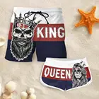 Парные шорты пары King  Queen, лето 2021, модный пляжный Повседневный домашний костюм для водных видов спорта для мужчин и женщин, Прямая поставка