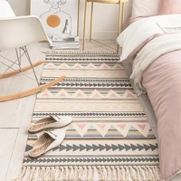 2019 new cotton and linen tassel woven carpet floor mat door bedroom tapestry decorative blanket tea living room carpet area rug